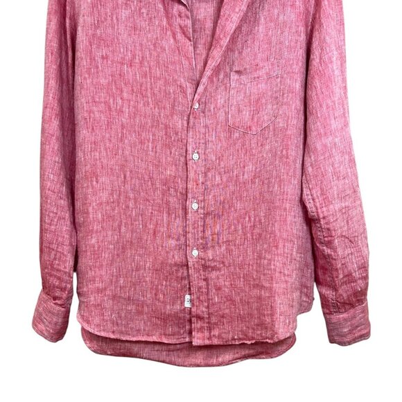 Frank & Eileen - Women’s ‘Eileen’ Relaxed Linen Shirt in Red Raspberry, XX-Small - Picture 7 of 13